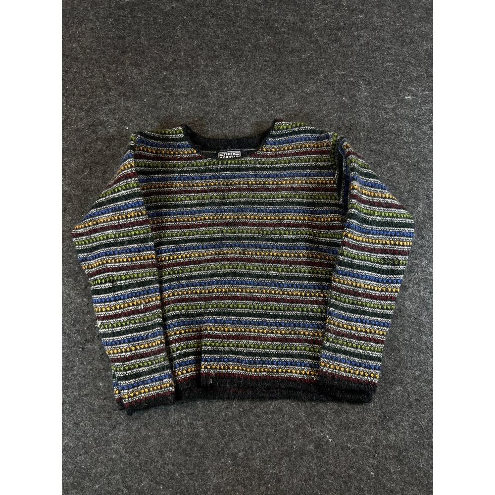 Vintage 90s Tenth Mountain Icelandic Wool Striped Sweater Mens Small Iceland